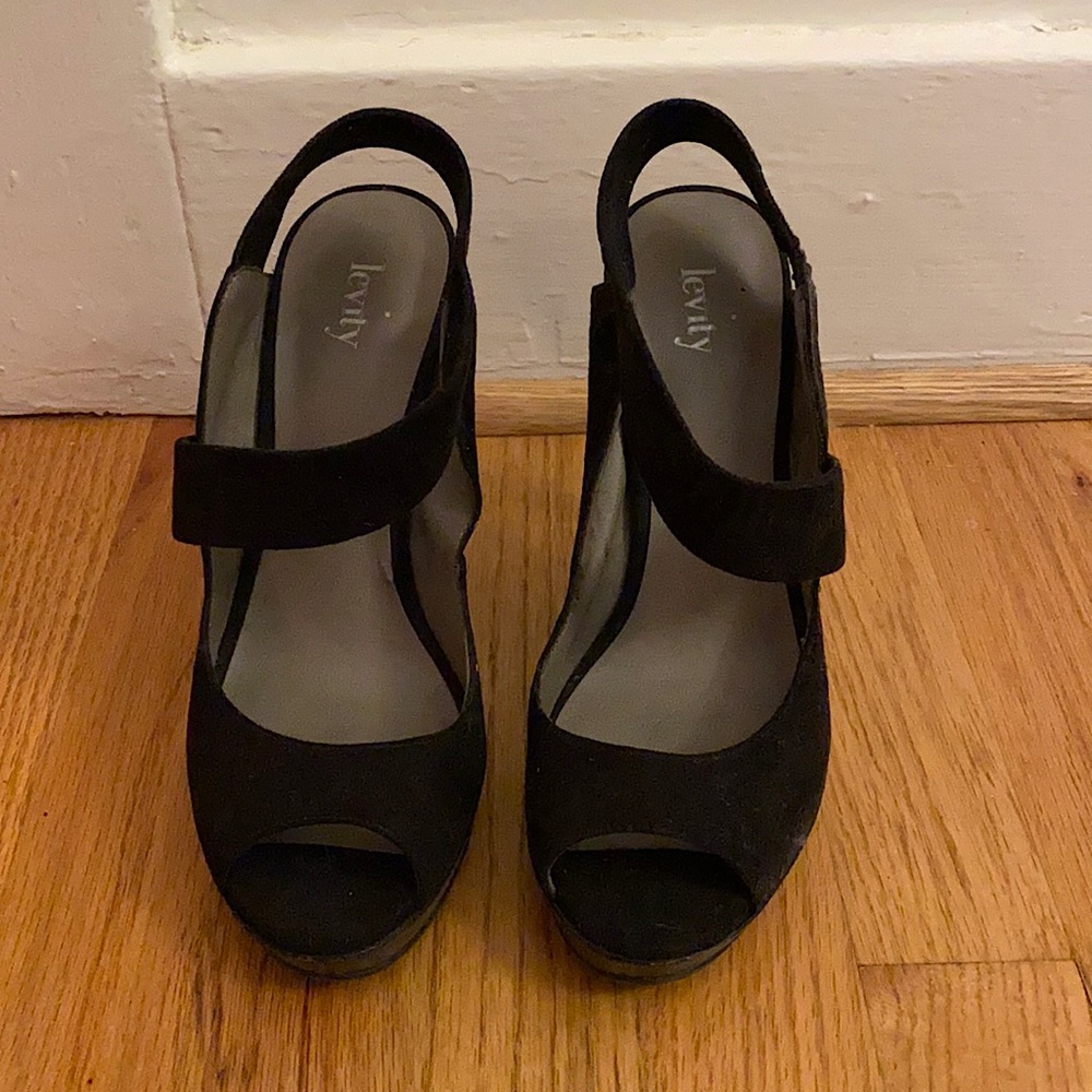 Size 8 - Black Suede Heels